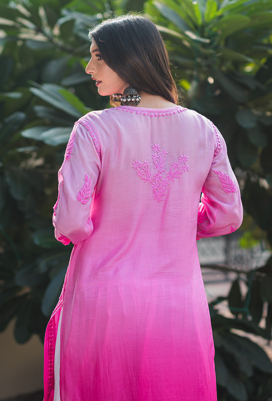 Roop-Pink-Muslin-Mukaish-Ombre-Kurta