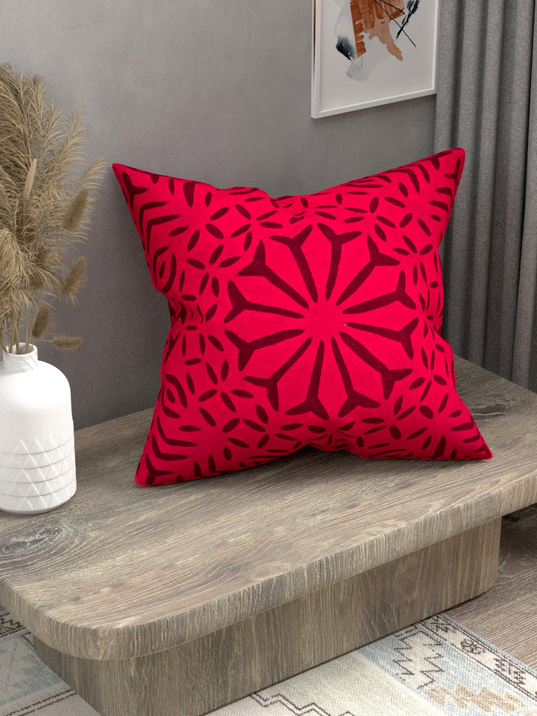 Red-Cotton-Handmade-Applique-Work-Cushion-Cover