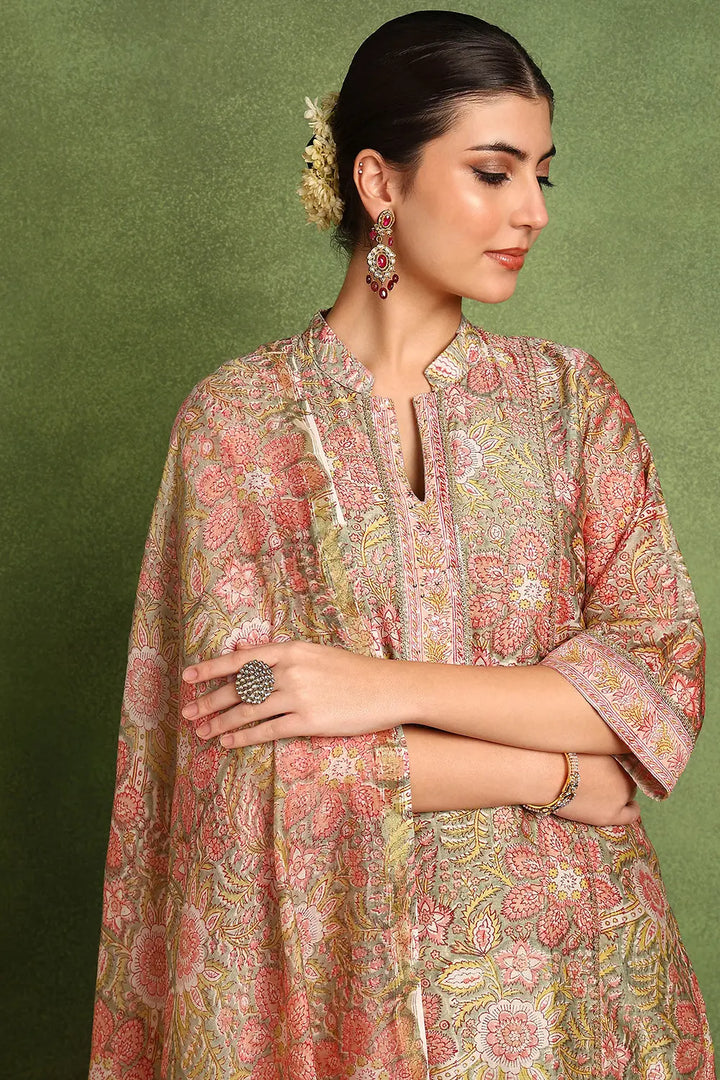 Green-Chanderi-Silk-Hand-Embroidered-Kurta