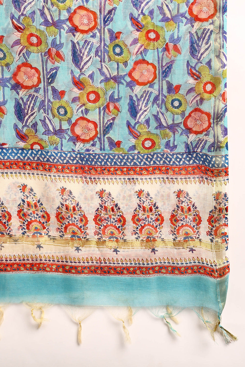 Blue-Chanderi-Silk-Hand-Block-Print-Dupatta