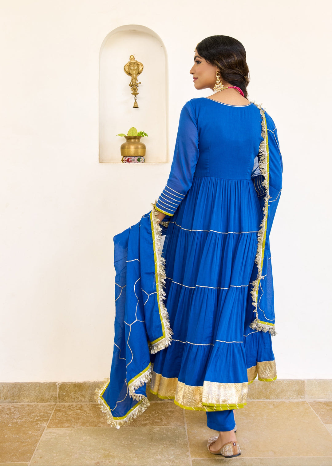 Neer Blue Tier Anarkali Set
