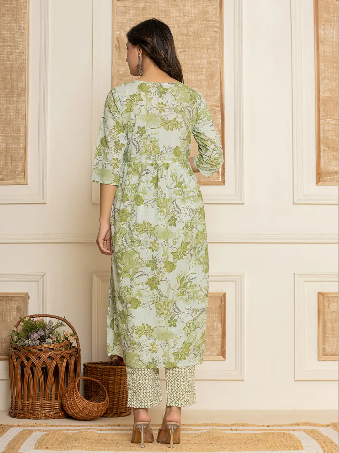 Green-Cotton-Floral-Print-Alia-Cut-3-Piece-Kurta-Set