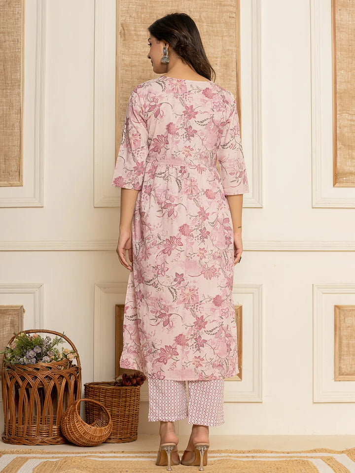 Pink-Cotton-Floral-Print-Alia-Cut-3-Piece-Kurta-Set