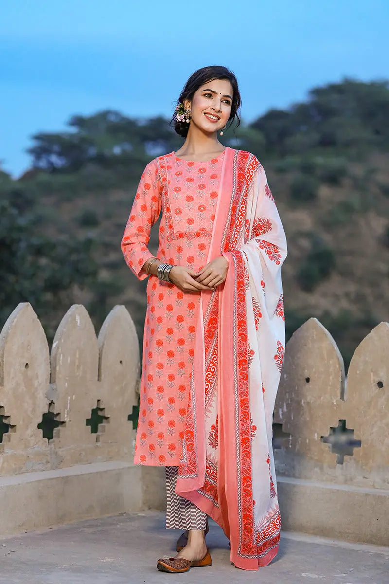 Pink-Cotton-Straight-3-Piece-Kurta-Set