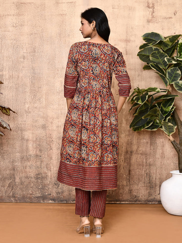 Angela-Red-Cotton-Kalamkari-2-Piece-Kurta-Sets