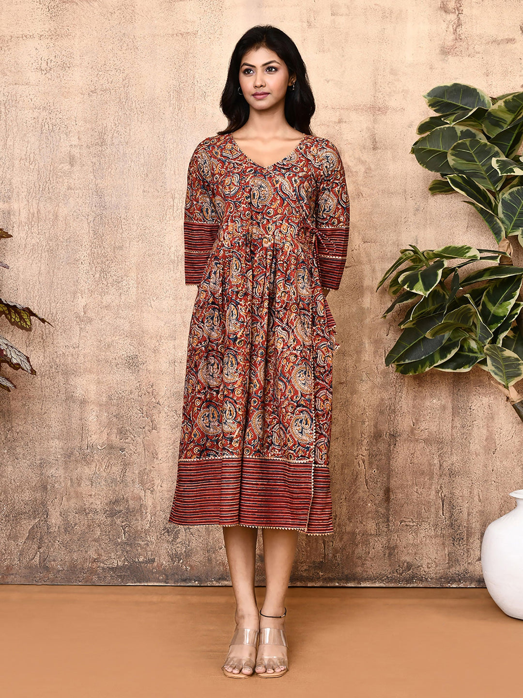 ZERESOUQ-Angela-Red-Cotton-Kalamkari-Kurti
