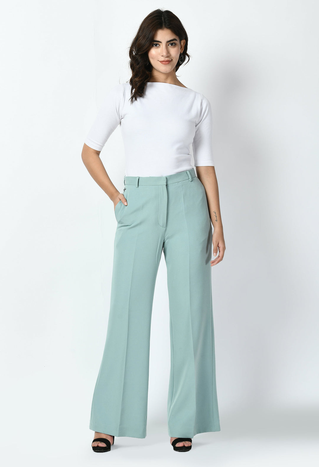 Aqua-Blue-Cotton-Blend-Eminence-Solid-Bootcut-Trouser