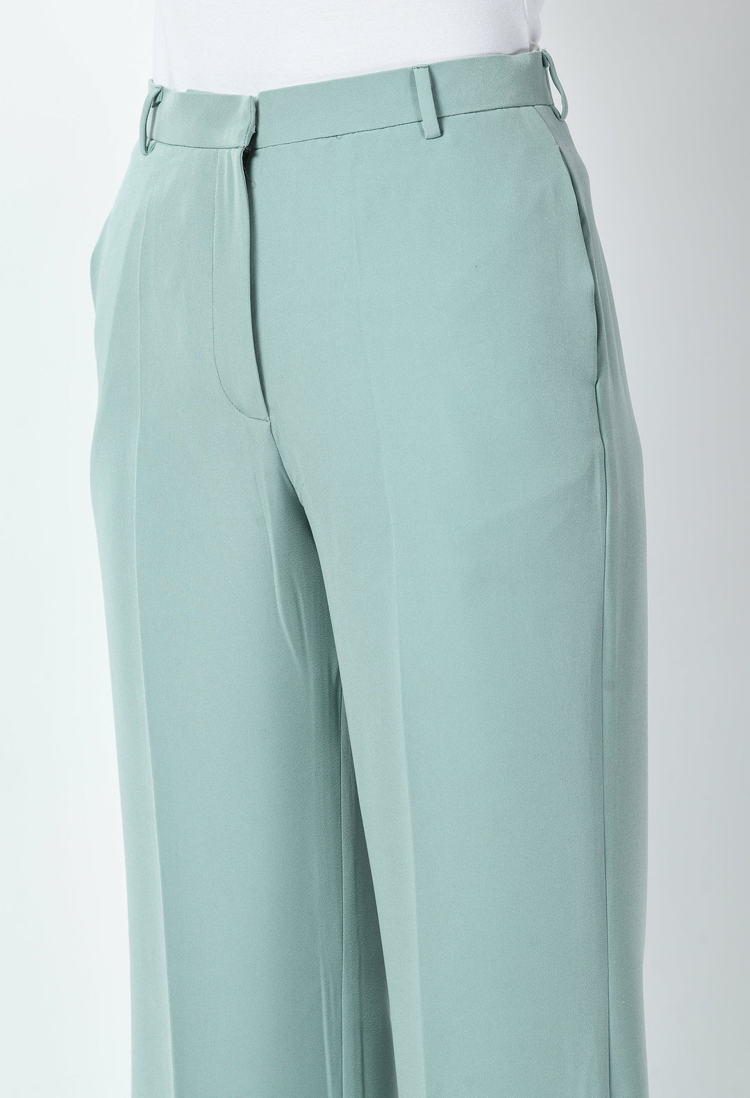 Aqua-Blue-Cotton-Blend-Eminence-Solid-Bootcut-Trouser