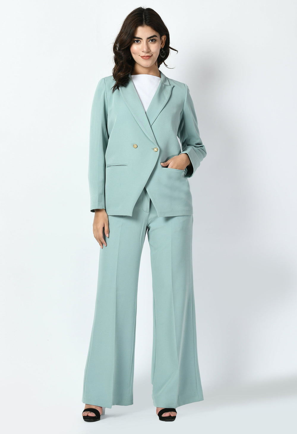 Aqua-Cotton-Blend-Dominance-Solid-Formal-Blazer