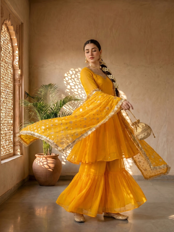 Marigold sharara set