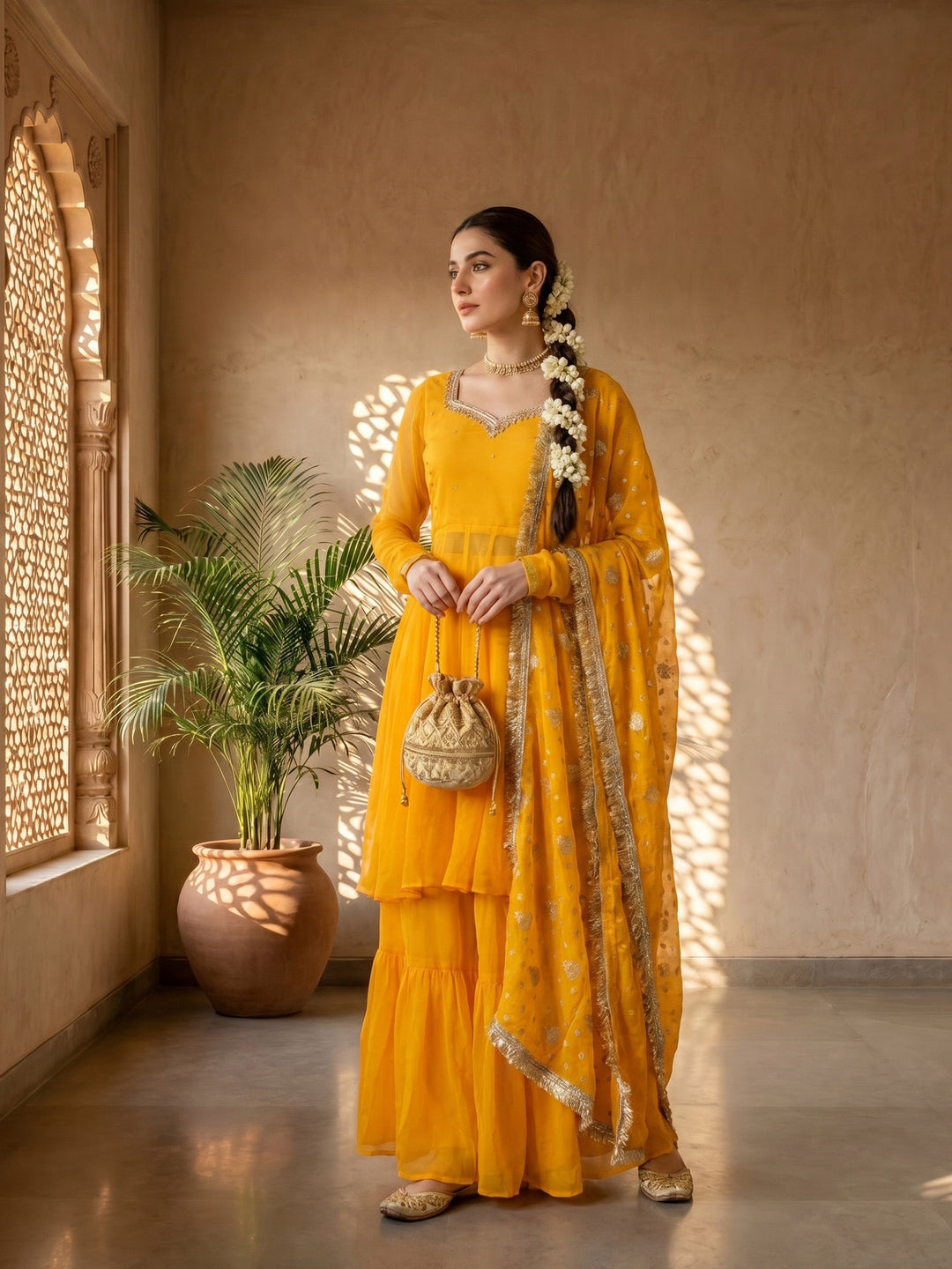 Marigold sharara set