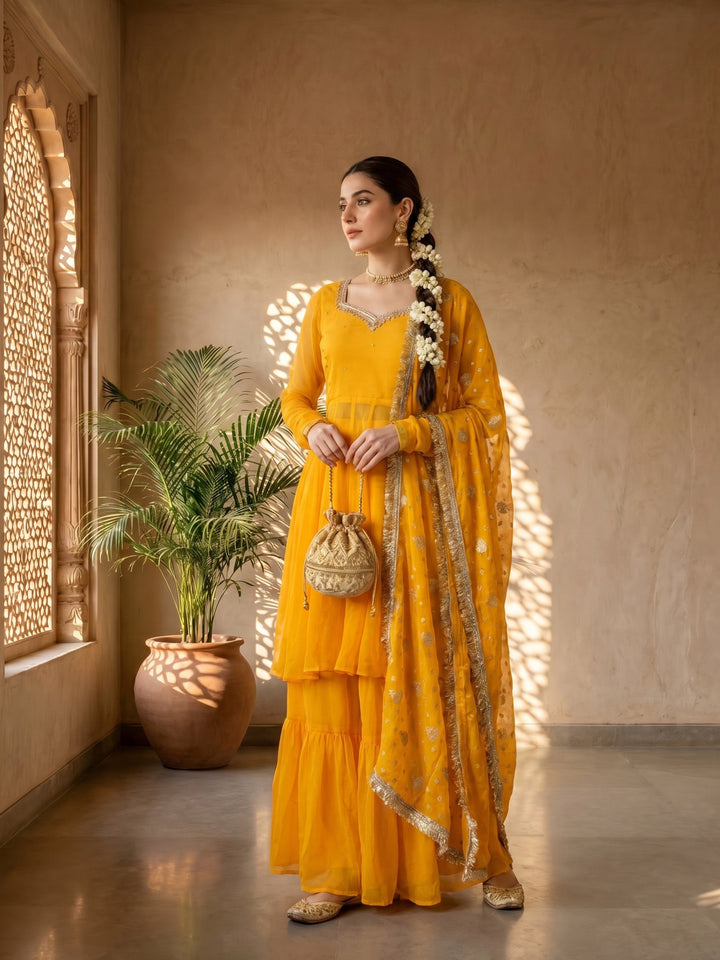 Marigold sharara set