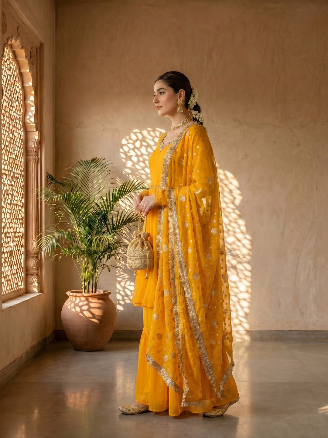 Marigold sharara set