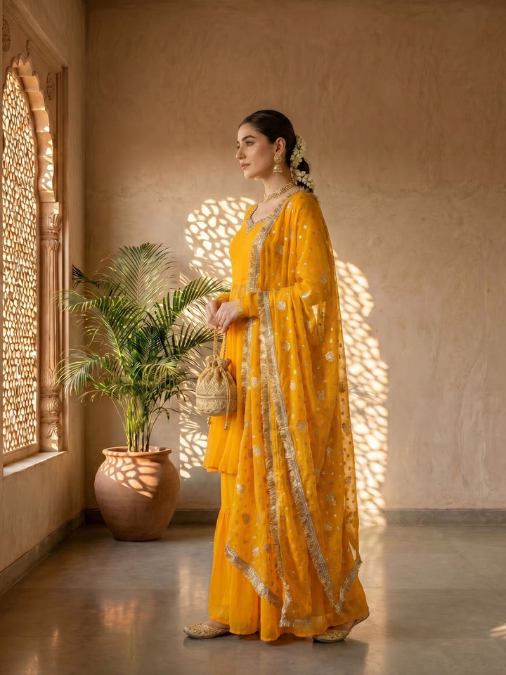 Marigold sharara set