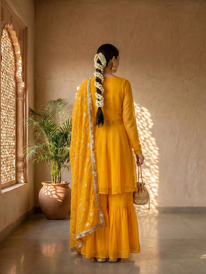 Marigold sharara set