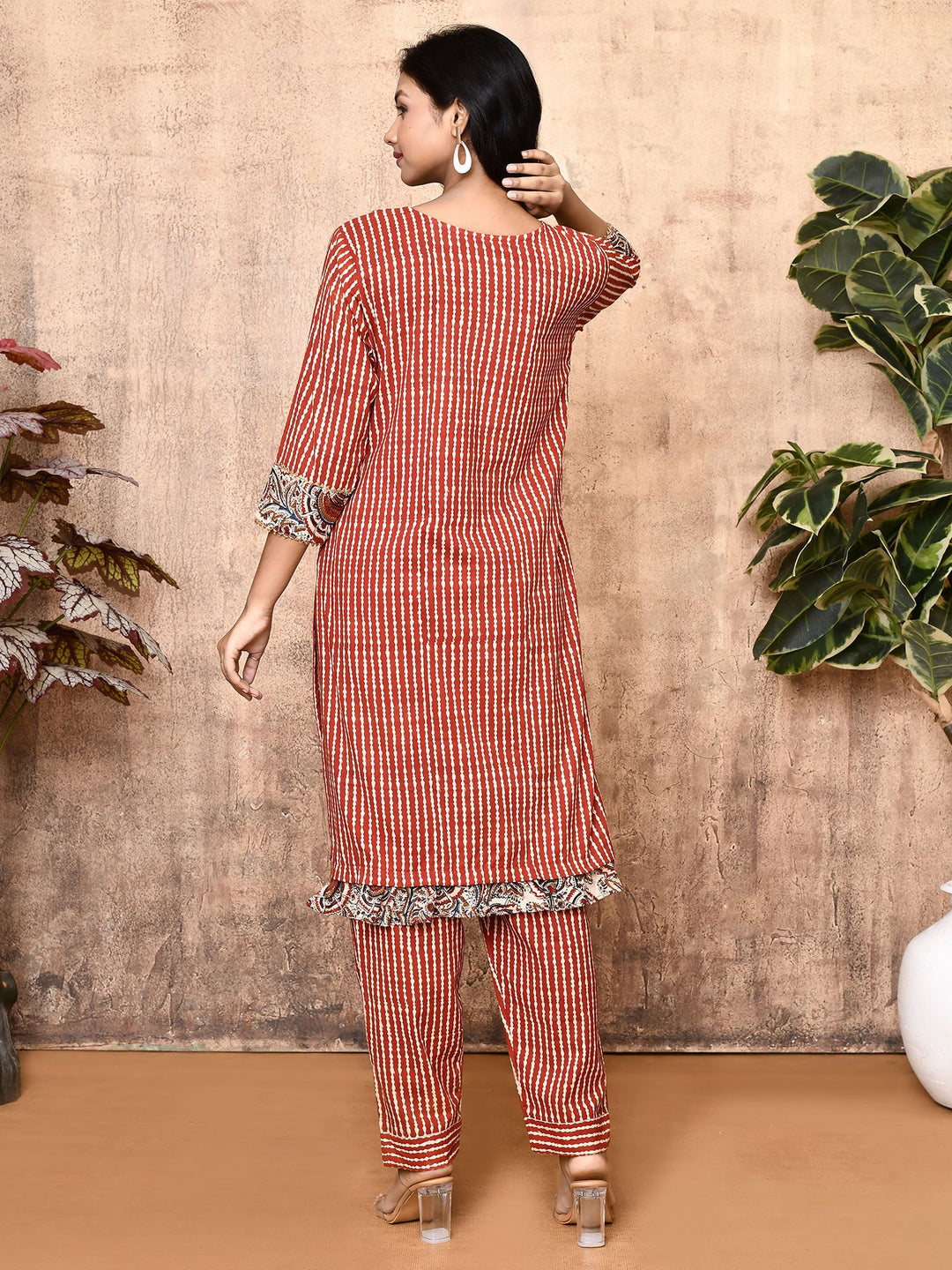 ZERESOUQ-Aura-Red-Bagru-Cotton-Printed-A-Line-Kurta