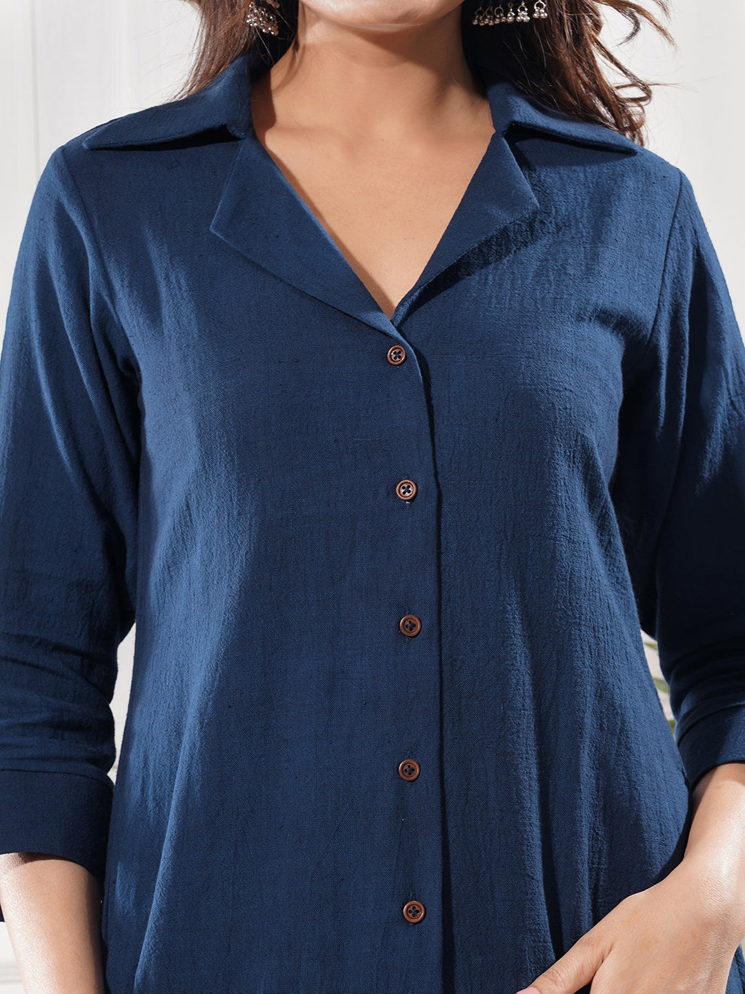 Blue Cotton Azure Handwoven Kala Midi Dress