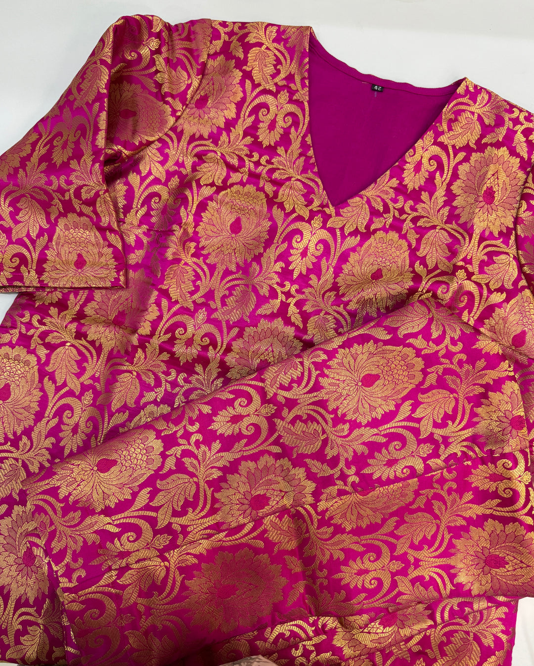 Rani Pink Benarasi Brocade Kurta Set