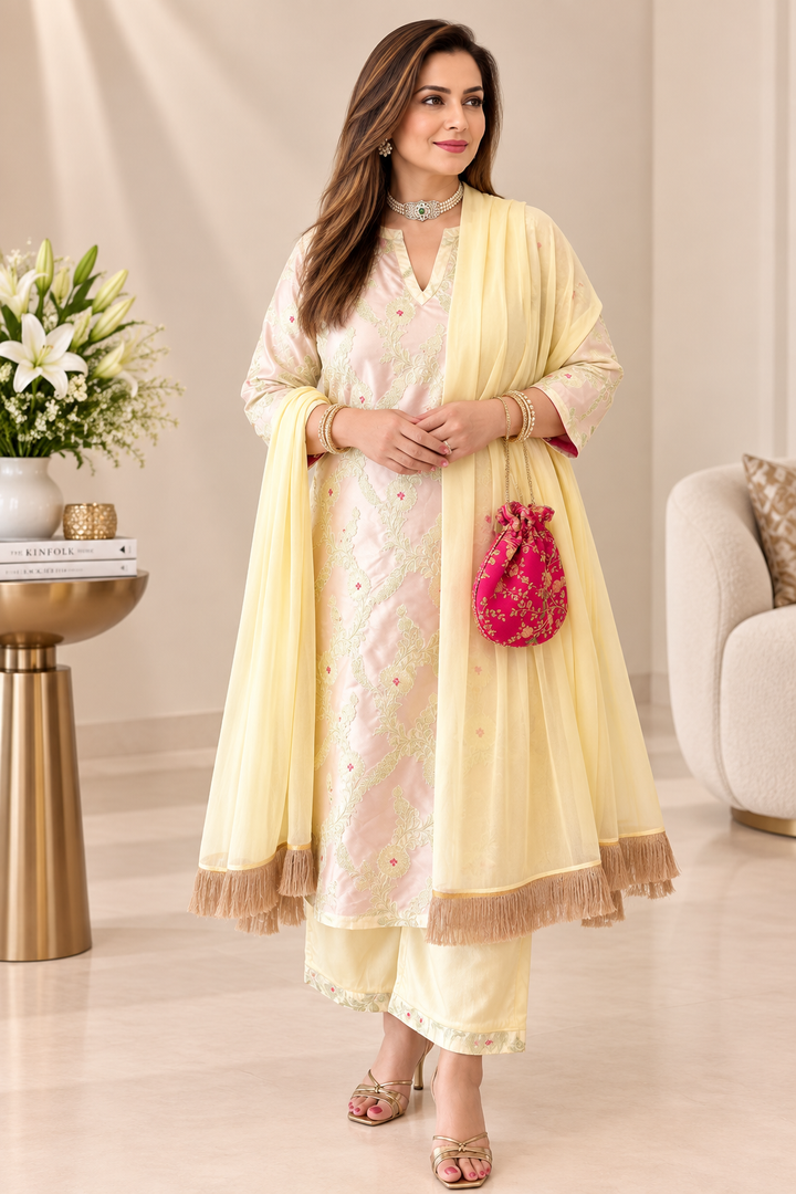 ButterYellow Banarasi Brocade Set