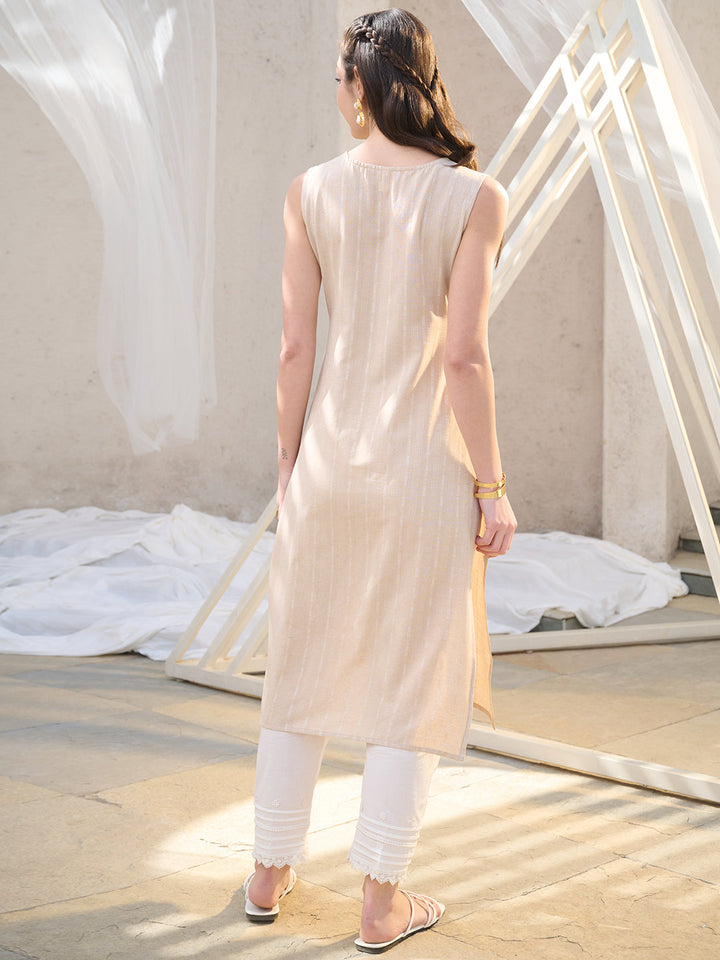 Beige-Cotton-Blend-Solid-Straight-Kurta-ONLY