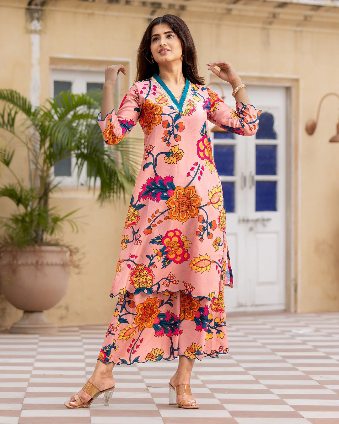 Pink-Muslin-Blush-&-Blossom-2-Piece-Kurta-Set