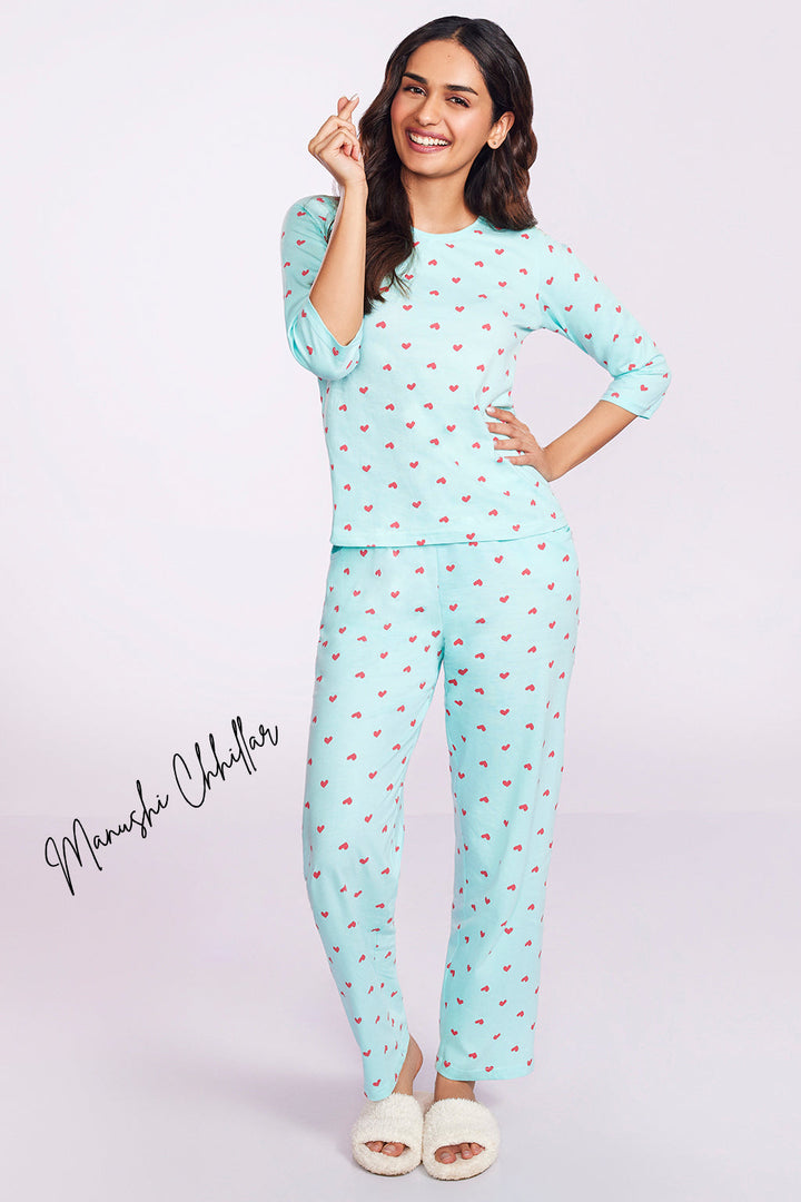 Baby-Blue-Cotton-Heart-Print-Top-&-Pyjama-Set