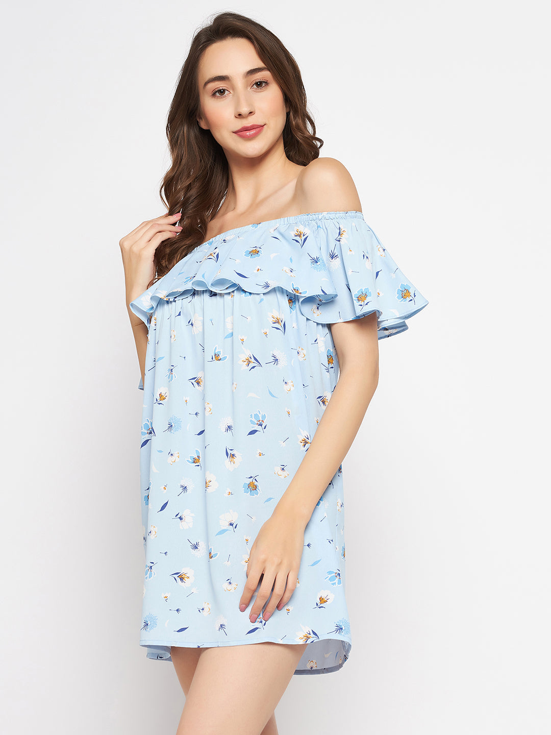 Baby-Blue-Crepe-Pretty-Florals-Resortwear-Bardot-Dress