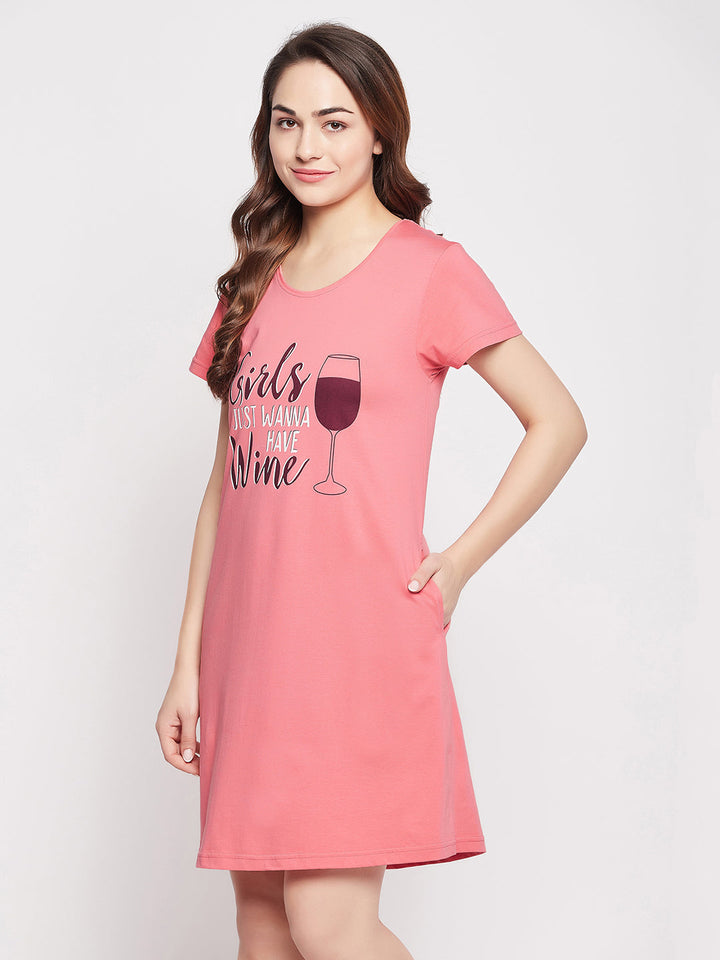 Baby-Pink-Cotton-Quirky-Quotes-Short-Night-Dress