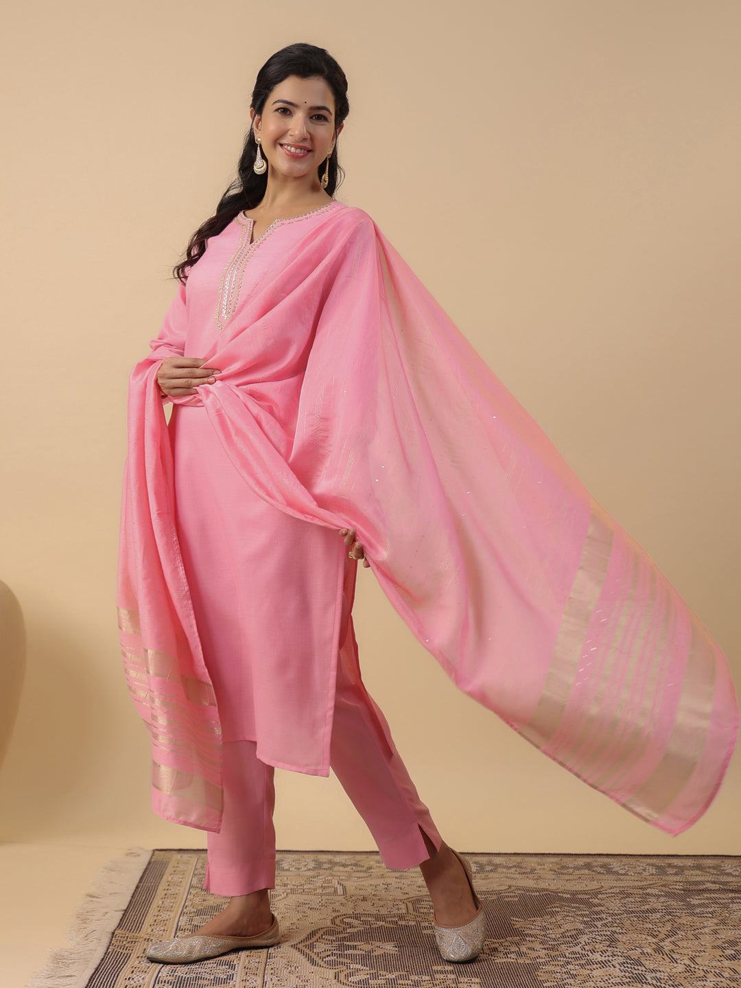 Baby-Pink-Magics-Slub-Regular-3-Piece-Kurta-Set