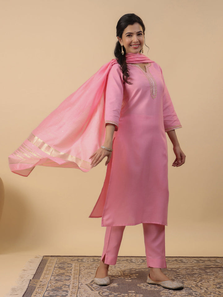 Baby-Pink-Magics-Slub-Regular-3-Piece-Kurta-Set