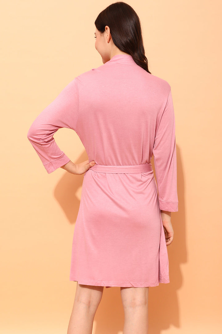 Baby-Pink-Viscose-Chic-Basic-Robe-In-Cobalt