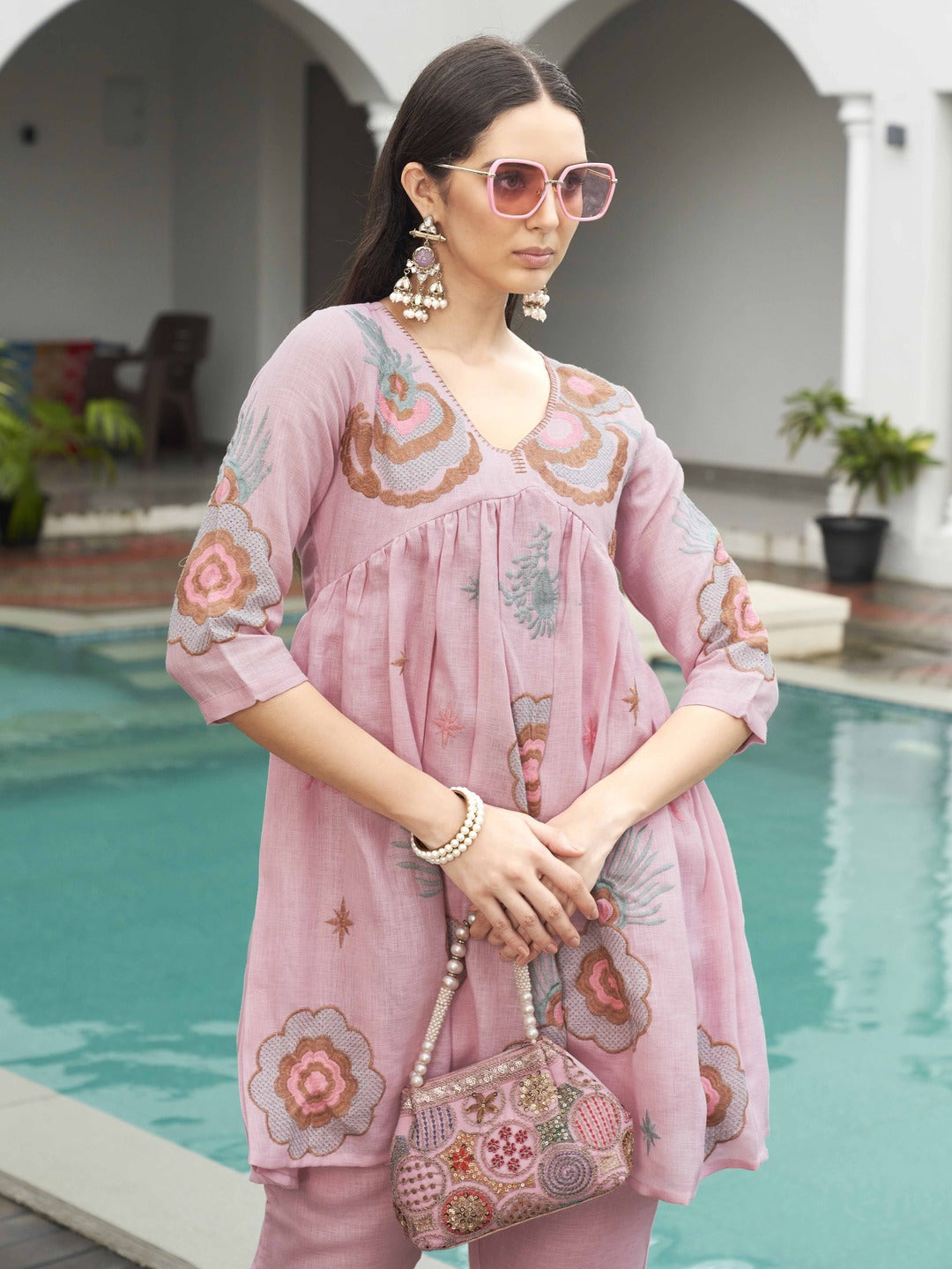 Baby-Pink-Linen-Embroidered-Co-Ord-Set