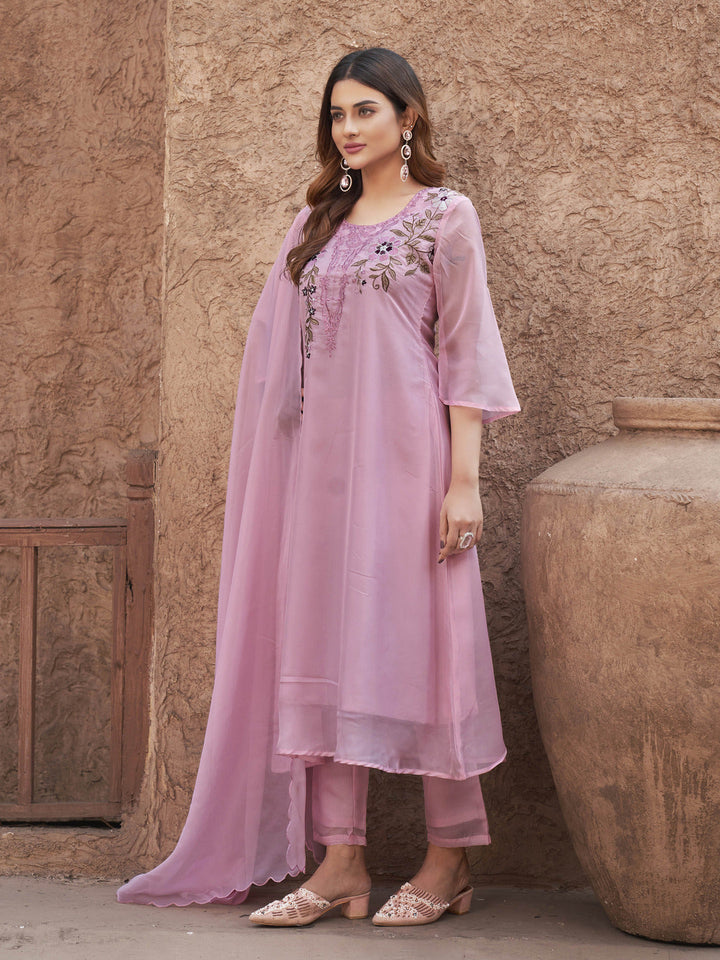 Baby-Pink-Organza-Embroidered-A-Line-3-Piece-Kurta-Set