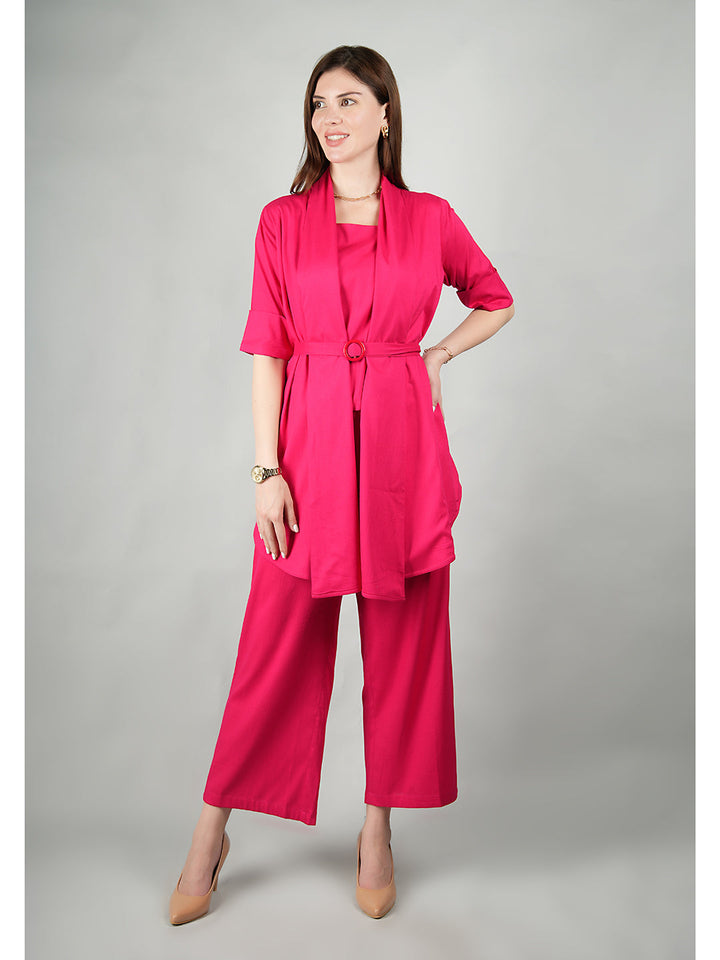 Barbie-Pink-Rayon-Gilded-Jacket-&-Top-With-Wide-Leg-Trouser