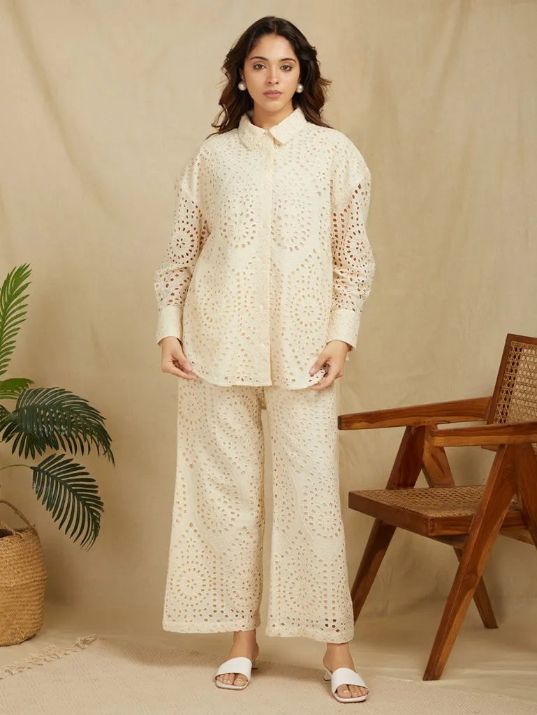 Beige-100%-Cotton-Shirt-Trouser-Co-Ord-Set