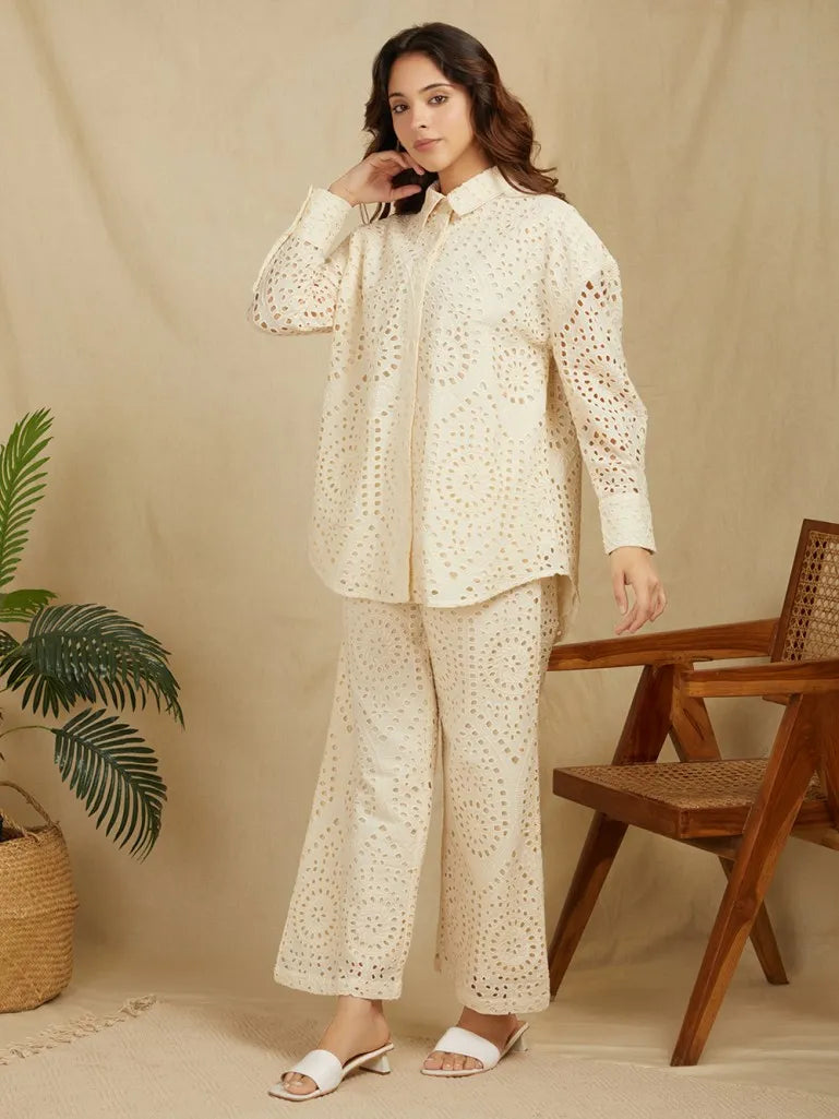 Beige-100%-Cotton-Shirt-Trouser-Co-Ord-Set