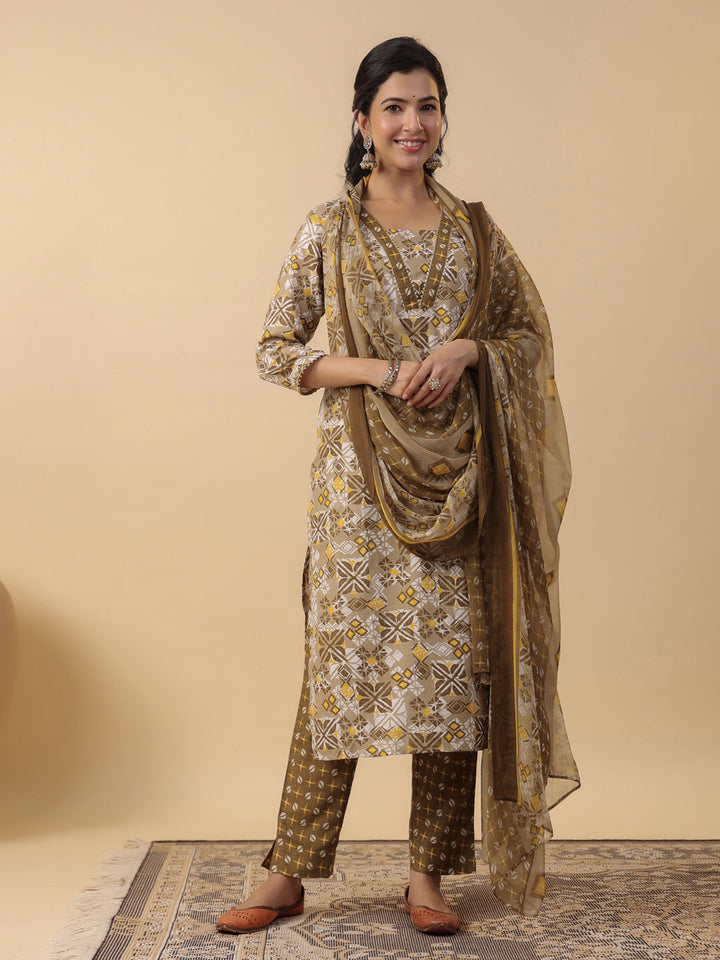 Beige-Biscuit-Slub-Regular-3-Piece-Kurta-Set