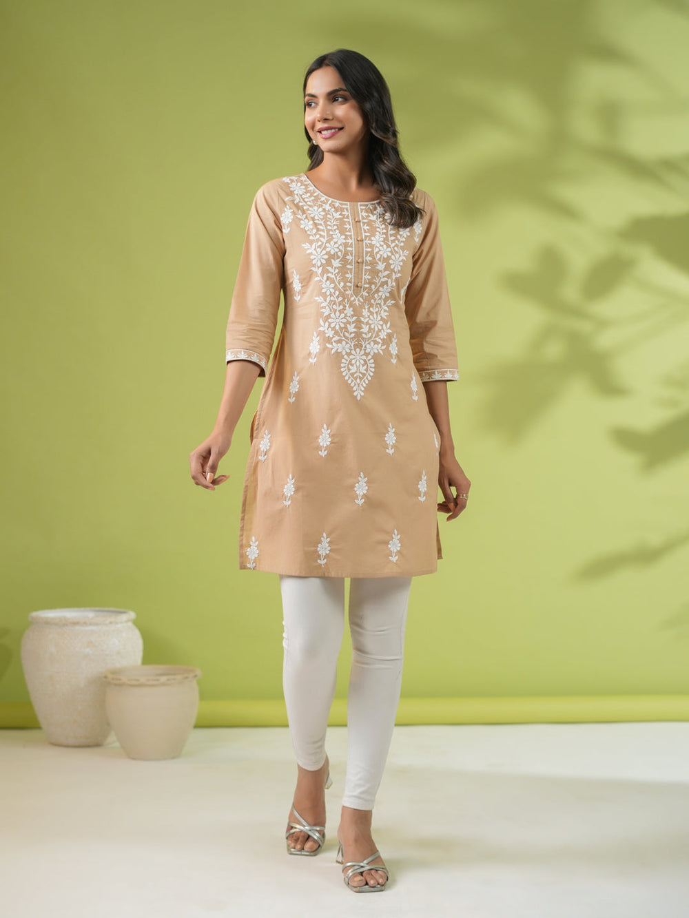 Beige-Cambric-Embroidered-Straight-Tunic