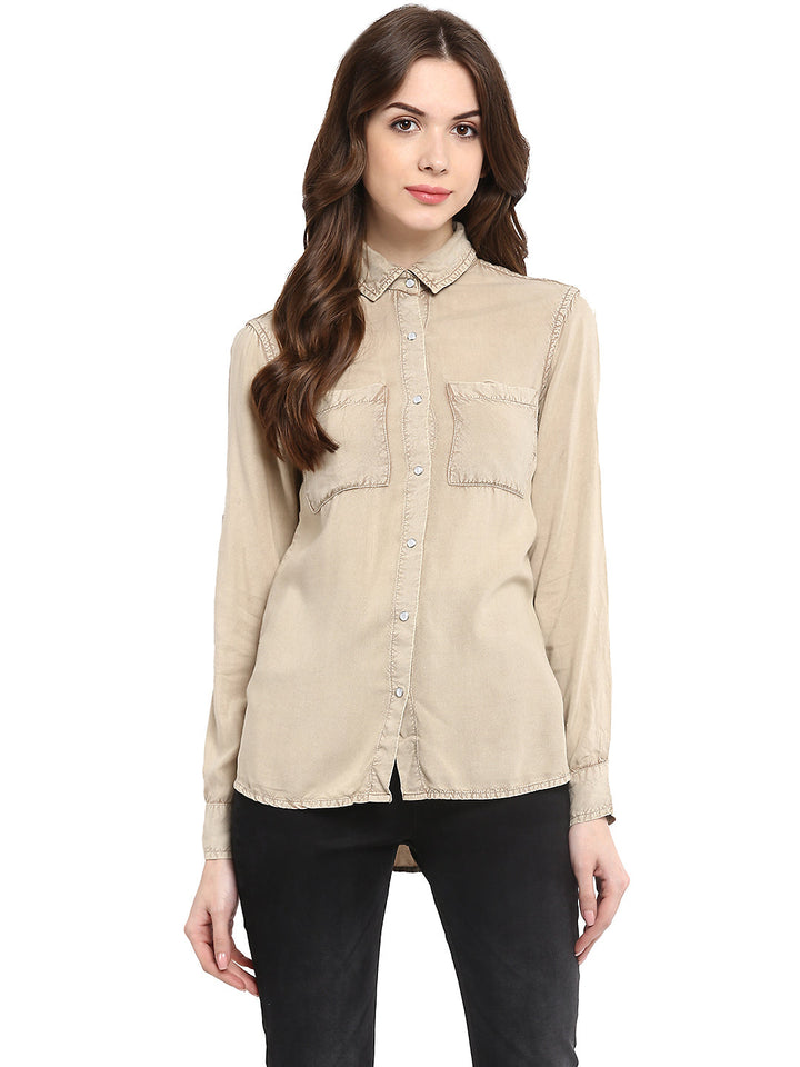 Beige-Rayon-Acid-Wash-Shirt
