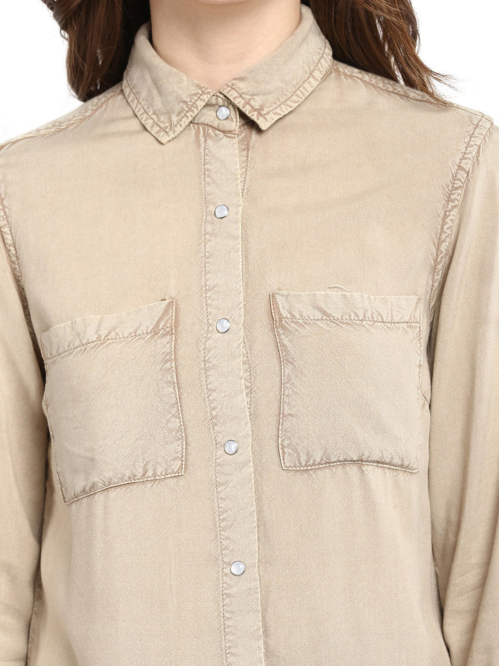 Beige-Rayon-Acid-Wash-Shirt