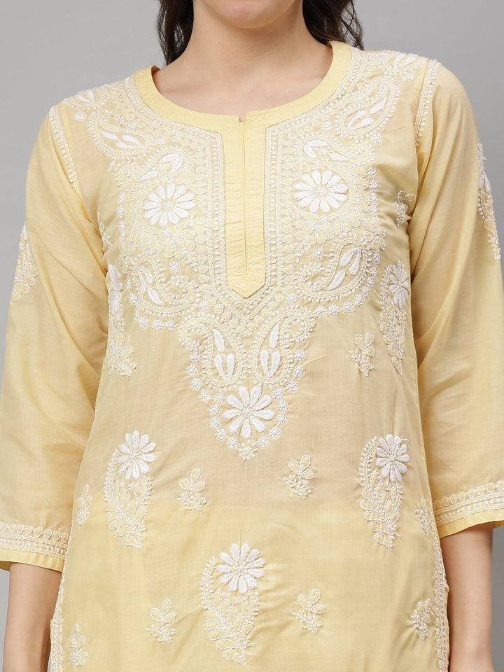 Beige-Terivoil-Cotton-Lucknowi-Chikankari-Kurta-Set