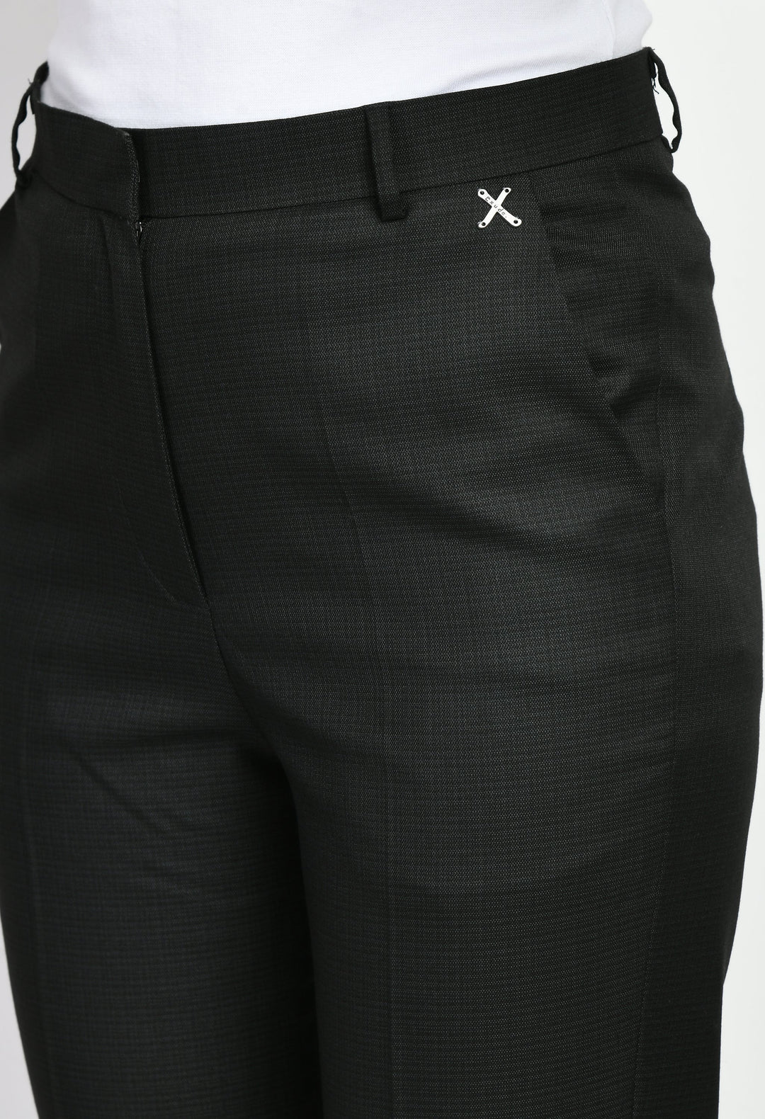 Black-Cotton-Blend-Brilliance-Checked-Straight-Trouser