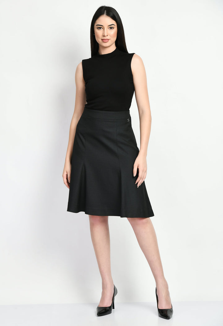 Black-Cotton-Blend-Decisiveness-Checked-A-Line-Skirt