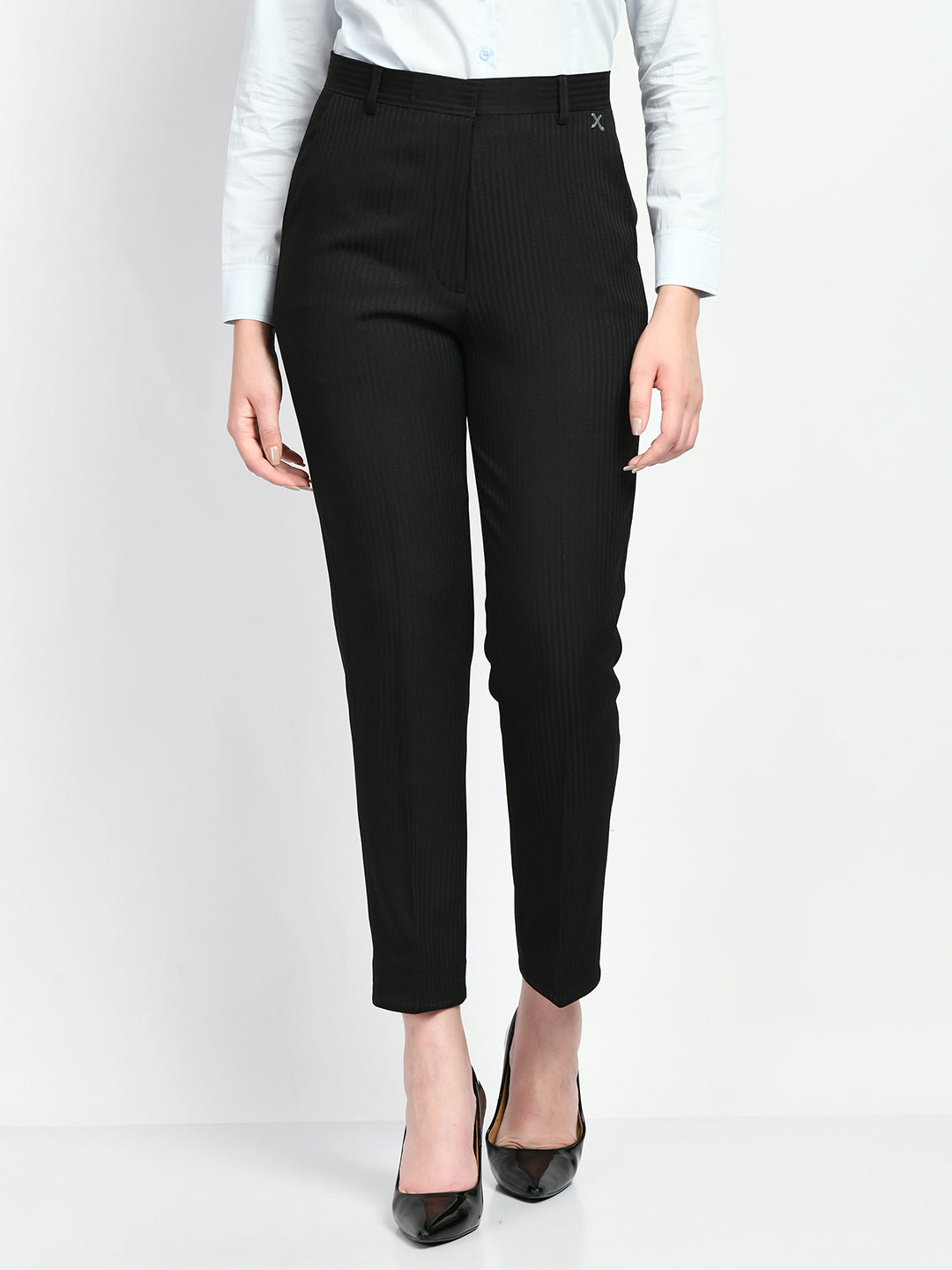 Black-Cotton-Blend-Fire-Striped-Straight-Trouser