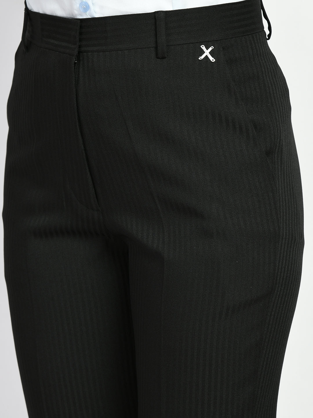 Black-Cotton-Blend-Fire-Striped-Straight-Trouser