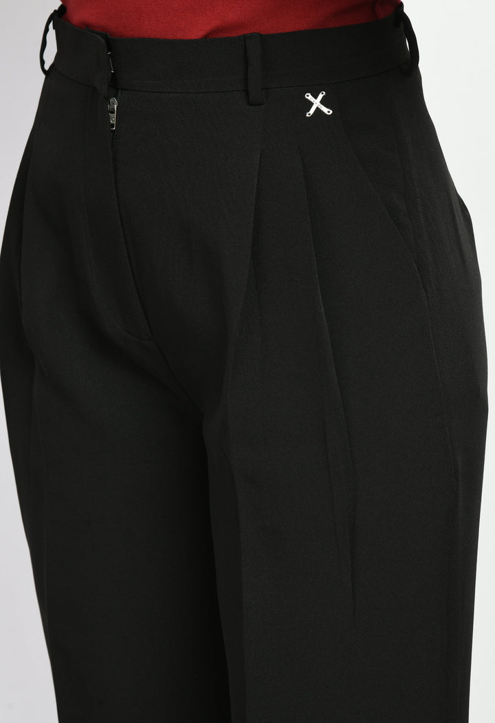 Black-Cotton-Blend-Influence-Solid-Wide-Leg-Trouser