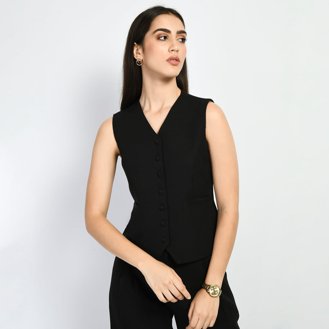 Black-Cotton-Blend-Mysticism-Waist-Coat-Top