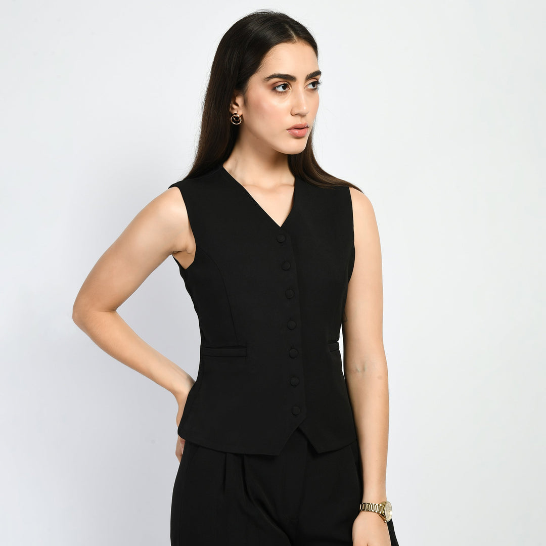 Black-Cotton-Blend-Mysticism-Waist-Coat-Top