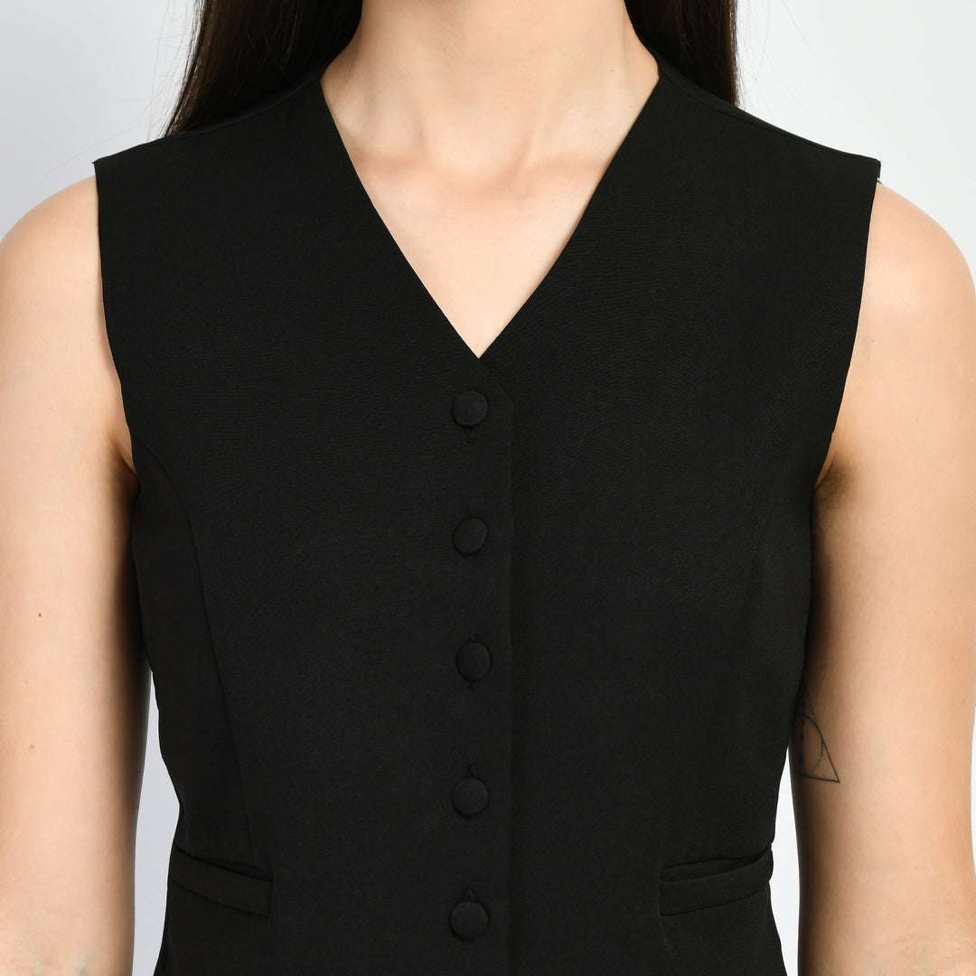 Black-Cotton-Blend-Mysticism-Waist-Coat-Top