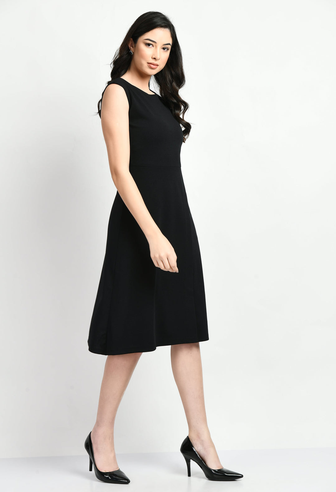 Black-Cotton-Blend-Pride-A-Line-Wrap-Dress